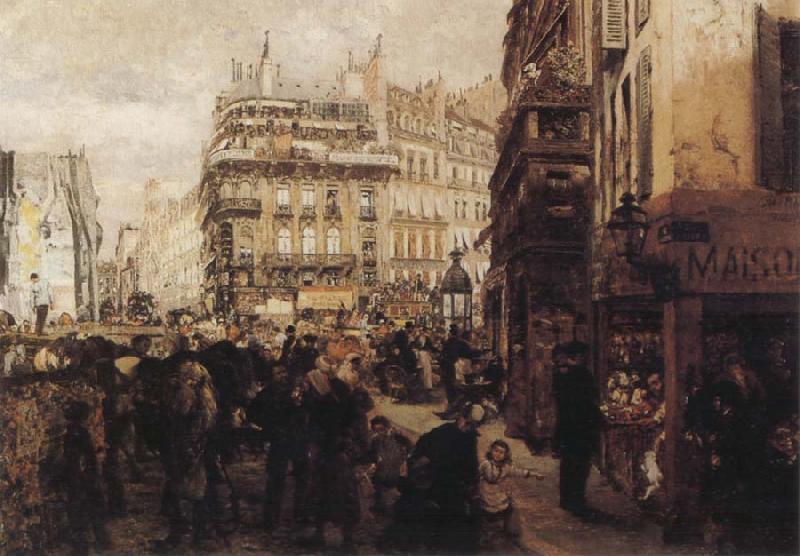 Adolph von Menzel A Paris Day oil painting image